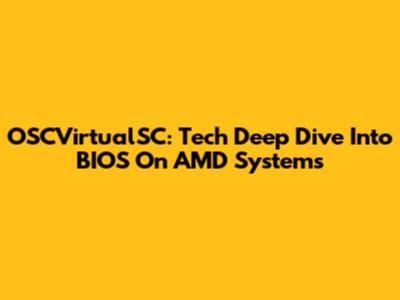 OSCVirtualSC: Tech Deep Dive Into BIOS On AMD Systems